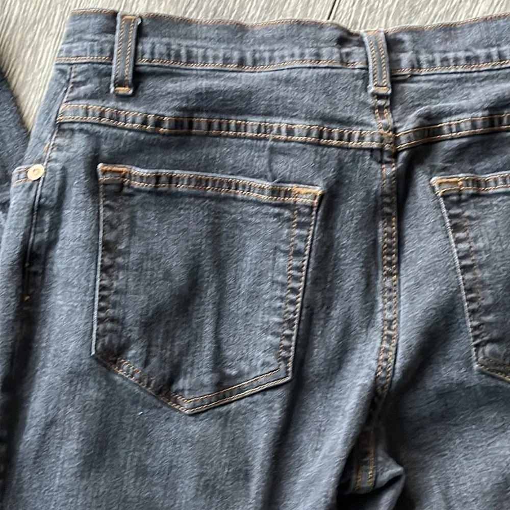 Soft Surroundings jeans, blue gray, dark denim size medium petite bikercore